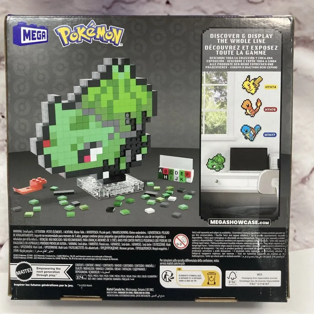MEGA Pokemon Bulbasaur Building Toy Kit - 374 pc (Q) Pixel Art